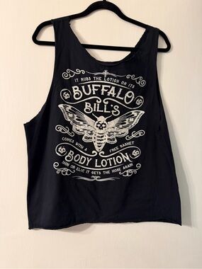 Buffalo Bill's Body Lotion Graphic Tank - Black with White Print